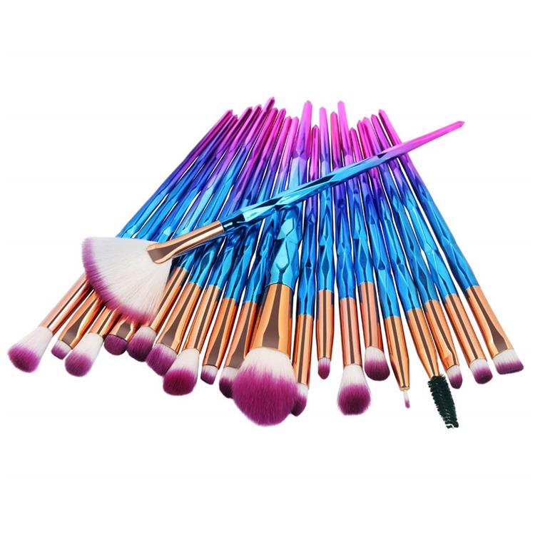 20 sztuk Rainbow Unicorn Diamond Makeup Brush Set