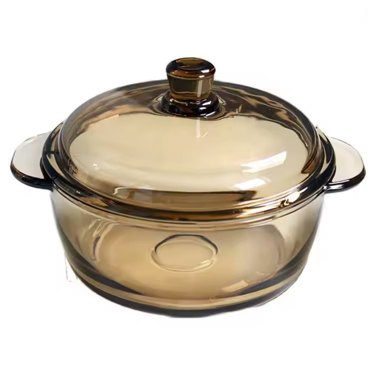 Podwójnie uszy Brown Classic Salad Crystal Cover Zestaw zupa miska zupa