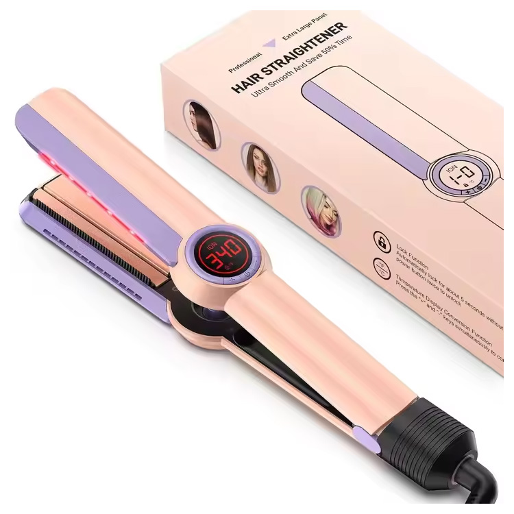 Wysokowydajna prostownica do włosów z szerokimi płytkami i prostownicą