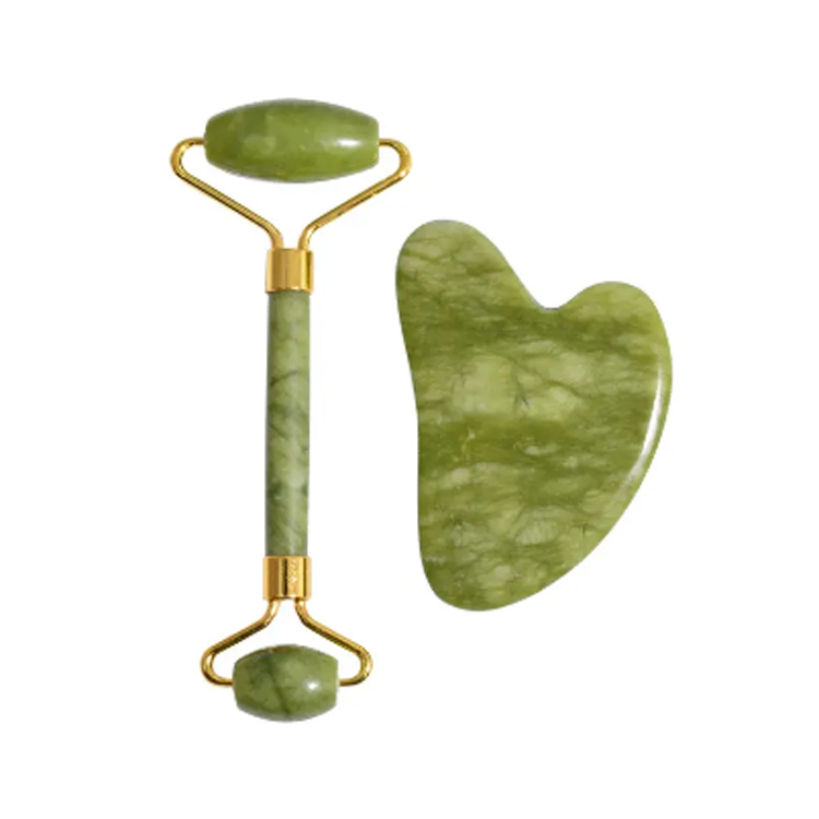 Wysokiej jakości masażer twarzy Naturalny Gua Sha Green Jade Roller