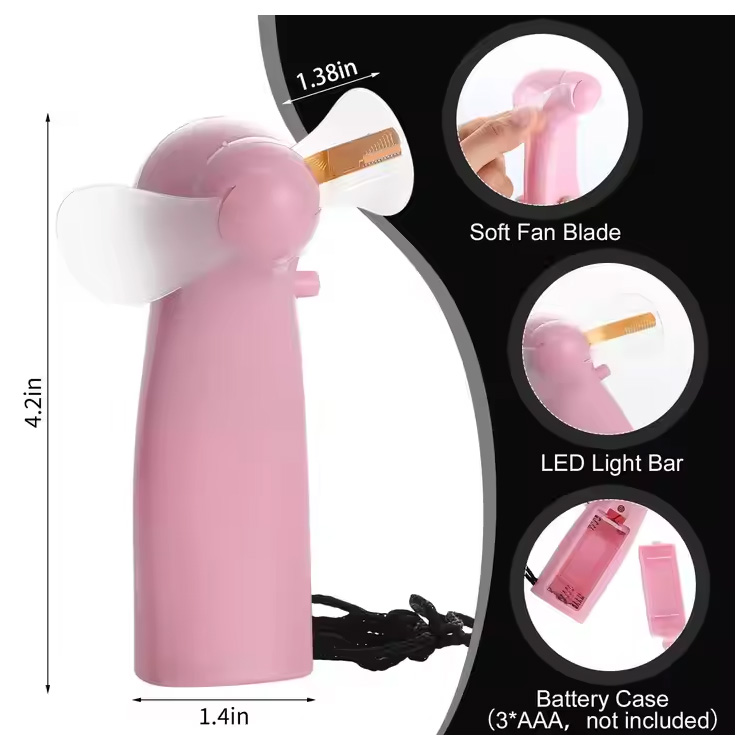 Nowy mini przenośny, poręczny wentylator akumulatorowy z niestandardową wiadomością