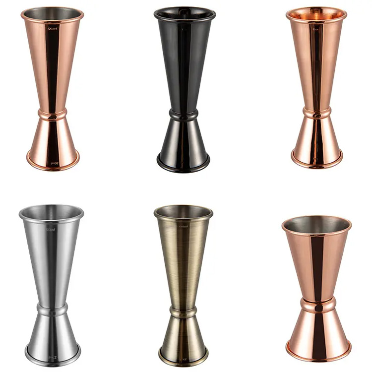 Premium miedziany srebrny 2Cl/4Cl podwójny jigger ze stali nierdzewnej