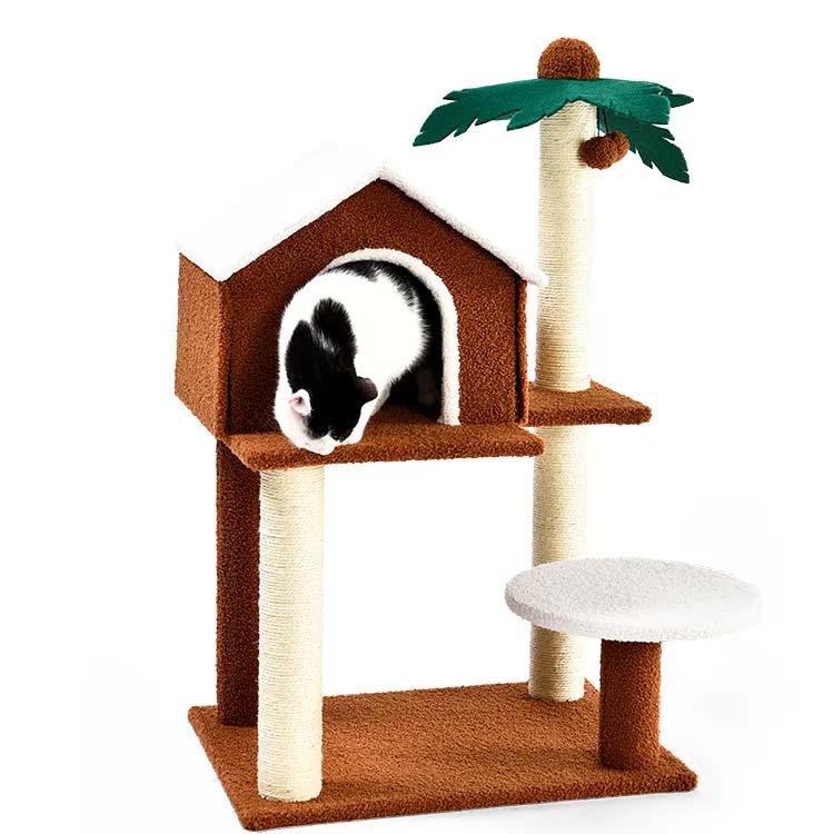 Pokryte Sisal Posty z wyściełaną platformą Pet House