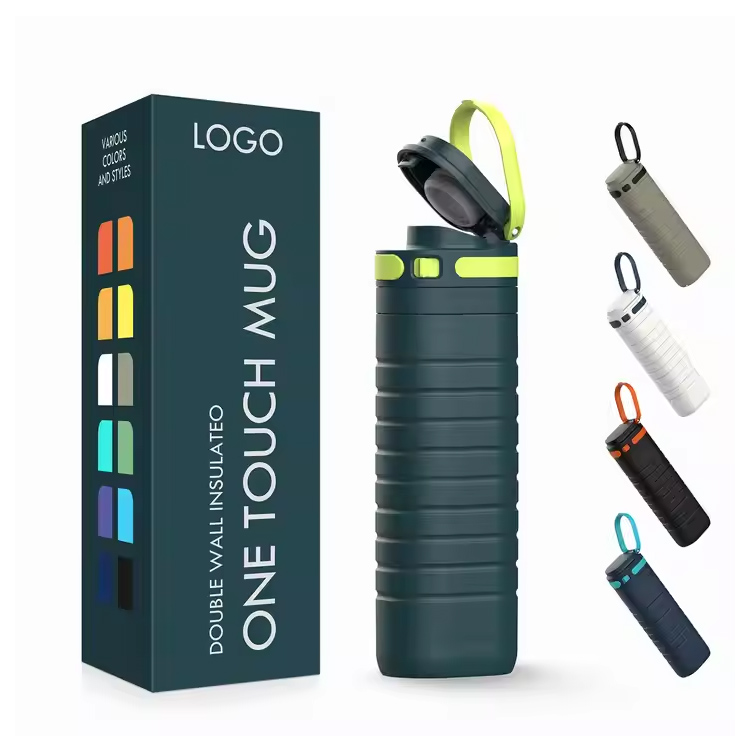 Izolowany próżniowo kubek podróżny ze stali nierdzewnej o pojemności 500 ml z pokrywką Touch