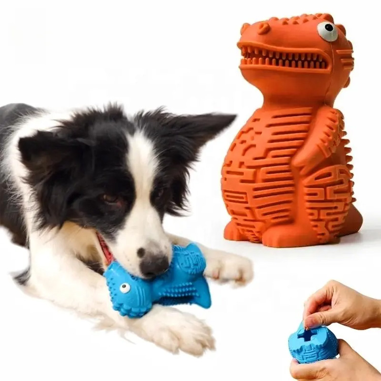 Twardy pobór żucia trwałe gumowe dinozaurowe puzzle