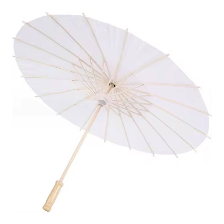 Drewniany parasol mini biały papier parasol